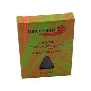 Auroshikha Incense Cones Cedar (Zedernholz) - 14 Rucherkegel