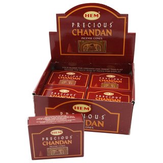 HEM Dhoop Cones Precious Chandan (kostbares Sandelholz) - 10 Rucherkegel