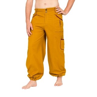 Pumphose two colours cargo gelb S