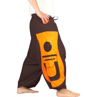 Goa Aladinhose Blume des Lebens braun/orange S/M