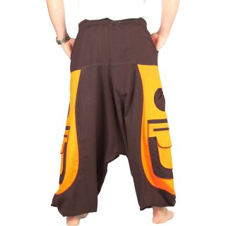 Goa Aladinhose Blume des Lebens braun/orange S/M