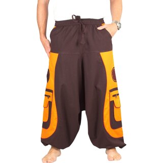 Goa Aladinhose Blume des Lebens braun/orange S/M