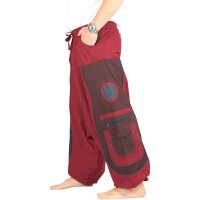 Goa Aladinhose Blume des Lebens rot/braun XXL