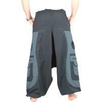 Goa Aladinhose "Blume des Lebens" schwarz/grau XXL