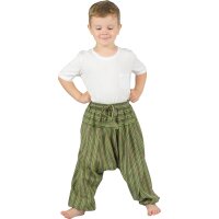 Haremshose für Kinder "Stripe" grün 122/128