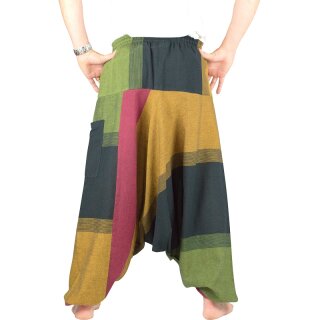 Haremshose Sari Frauen & Mnner schwarz/grn
