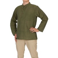 Stehkragenhemd dünne Baumwolle grün XXXL