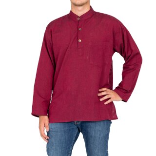 Stehkragenhemd dnne Baumwolle rot XXXL
