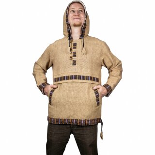 Baja Hoodie mit Ethnomuster beige S