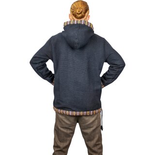 Baja Hoodie mit Ethnomuster schwarz L