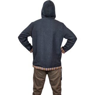 Baja Hoodie mit Ethnomuster schwarz M