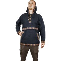 Baja Hoodie mit Ethnomuster schwarz S