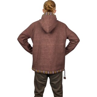 Baja Hoodie mit Ethnomuster braun L