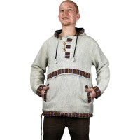 Baja Hoodie mit Ethnomuster grau L