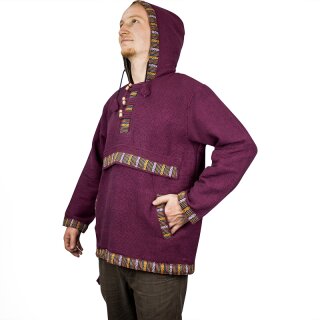 Baja Hoodie mit Ethnomuster rot L