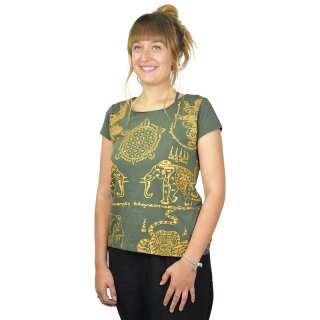 Thai Tempel Tattoo Frauen Shirt Turtle grn M