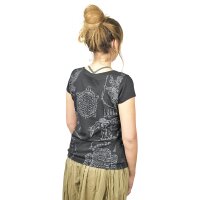 Thai Tempel Tattoo Frauen Shirt "Turtle" schwarz M