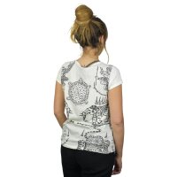 Thai Tempel Tattoo Frauen Shirt "Turtle" weiss M