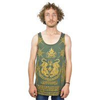 Thai Tempel Tattoo Tanktop "Tiger" grün M