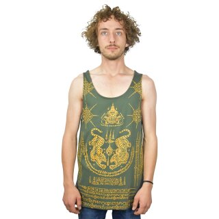 Thai Tempel Tattoo Tanktop Tiger grn XL