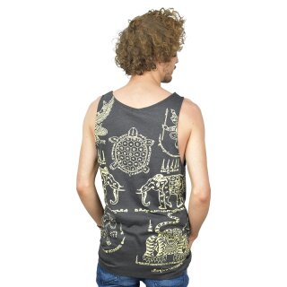 Thai Tempel Tattoo Tanktop Turtle schwarz M