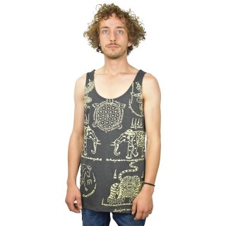 Thai Tempel Tattoo Tanktop Turtle schwarz M
