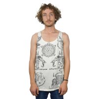 Thai Tempel Tattoo Tanktop "Turtle" weiss M