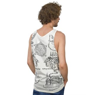 Thai Tempel Tattoo Tanktop Turtle weiss XL