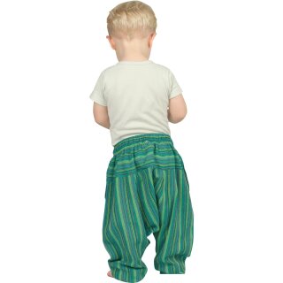 Haremshose fr Kinder Stripe flaschengrn 92/98