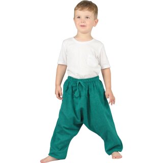 Haremshose fr Kinder Plain flaschengrn 104/110
