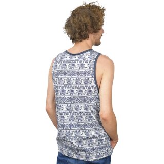 Tanktop mit Ethnomuster Elephant blau S