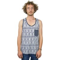 Tanktop mit Ethnomuster "Elephant" blau L