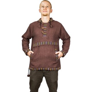 Baja Hoodie mit Ethnomuster braun XXL