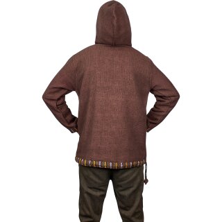 Baja Hoodie mit Ethnomuster braun XXL