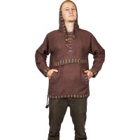Baja Hoodie mit Ethnomuster braun XXL