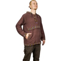 Baja Hoodie mit Ethnomuster braun XXL