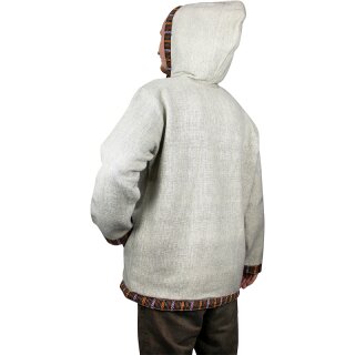 Baja Hoodie mit Ethnomuster grau XL