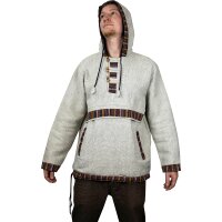 Baja Hoodie mit Ethnomuster grau XL