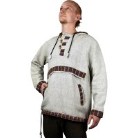 Baja Hoodie mit Ethnomuster grau XL
