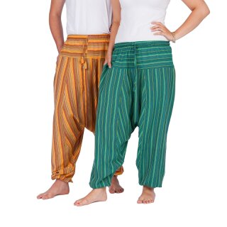 Aladinhose gestreift gelb-rasta XL