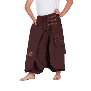 Aladinhose bestickt braun S