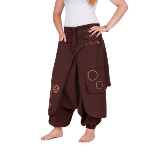 Aladinhose bestickt braun S