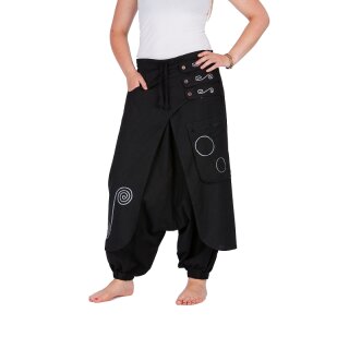 Aladinhose bestickt schwarz S