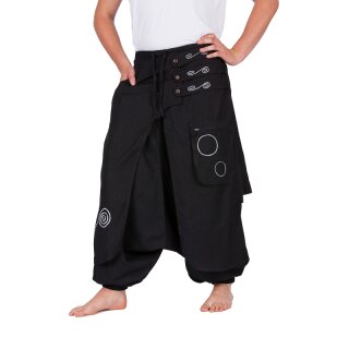 Aladinhose bestickt schwarz S