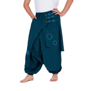 Aladinhose bestickt petrol S