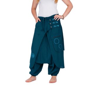 Aladinhose bestickt petrol M/L