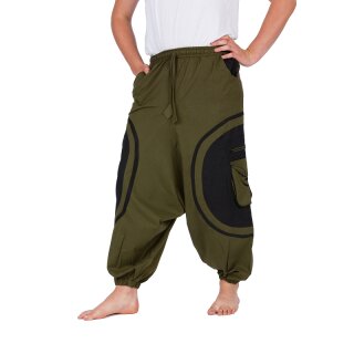 Goa Pluderhose "Om" grün S