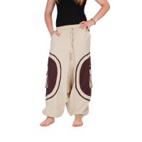 Goa Pluderhose "Om" natur / braun XL