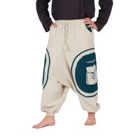 Goa Pluderhose "Om" natur / petrol M/L
