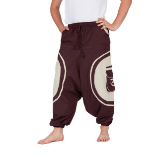Goa Pluderhose "Om" braun S